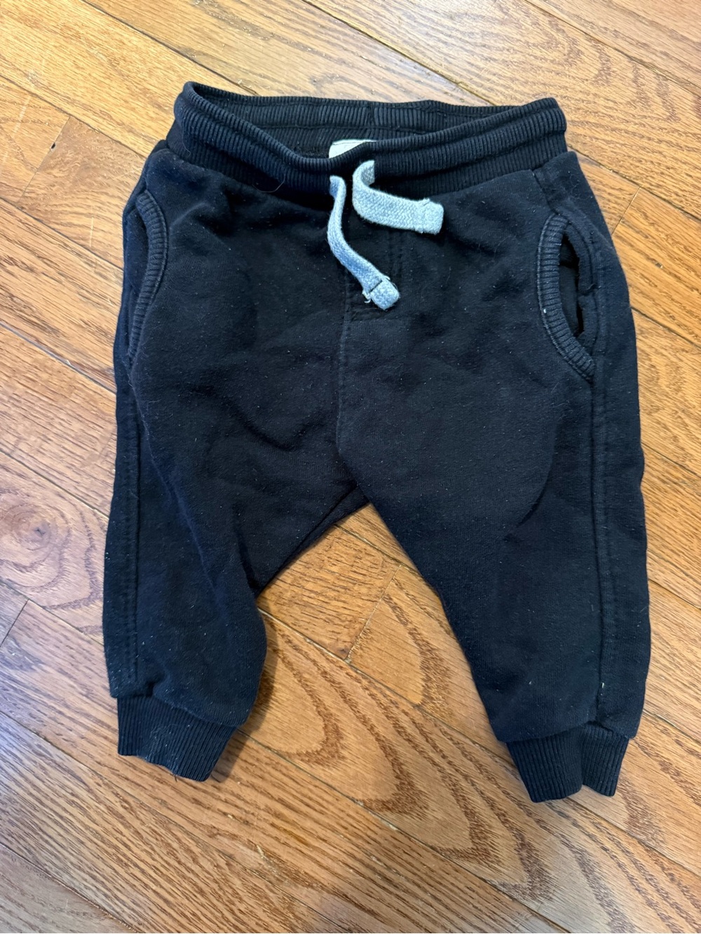 Zara Baby 6-9M Black Jogger Pants with Drawstring